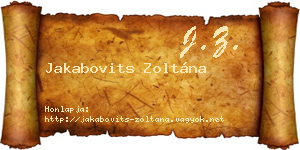 Jakabovits Zoltána névjegykártya